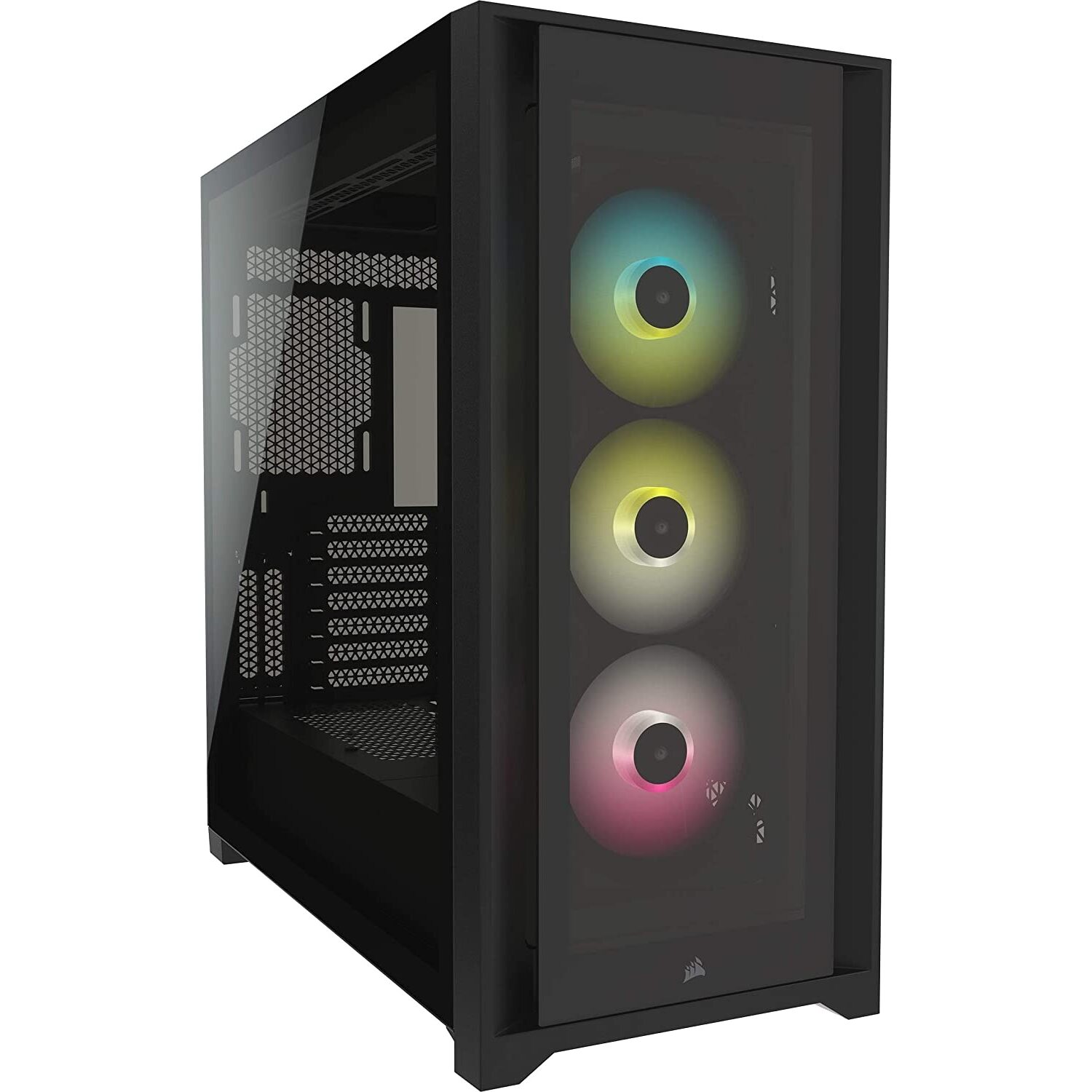 Corsair iCUE 5000X RGB Tempered Glass Mid-Tower ATX PC Smart Case ...