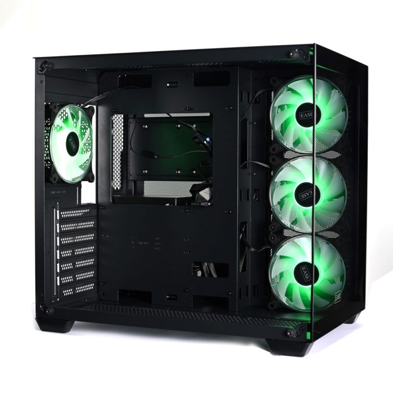 EASE EC124B Tempered Glass Gaming Case-Black