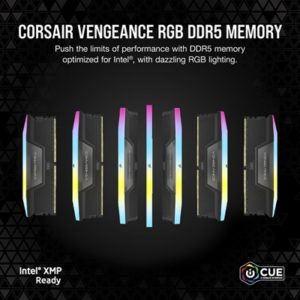 Corsair VENGEANCE RGB 32GB (2x16GB) DDR5 DRAM 5200MHz C40 Memory Kit CMH32GX5M2B5200C40 Black