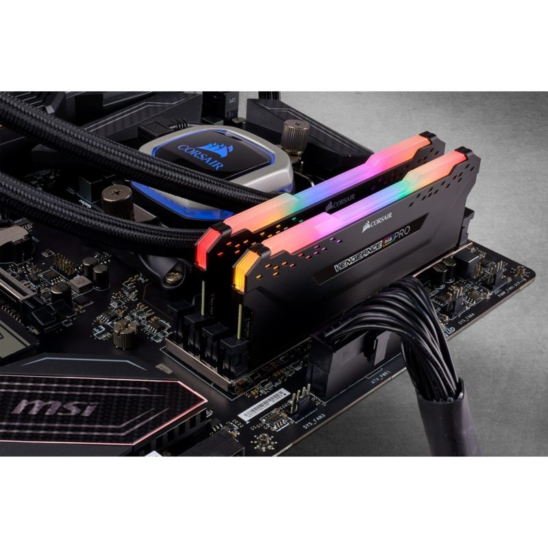 CORSAIR VENGEANCE® RGB PRO 16GB (1 x 16GB) DDR4 DRAM 3600MHz C18 Memory Kit — Black