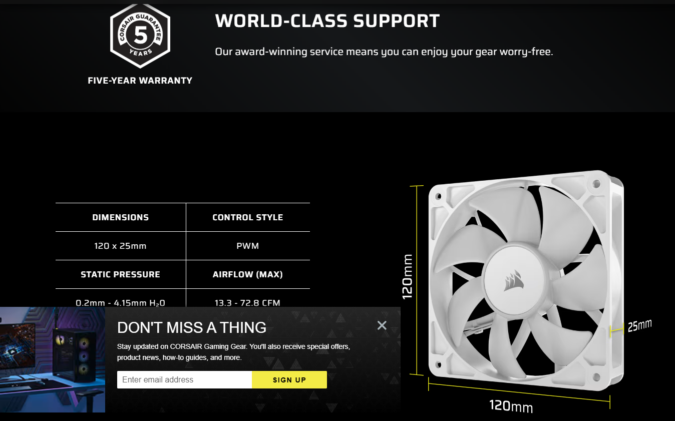 Corsair RS120 120mm Fan DI 2