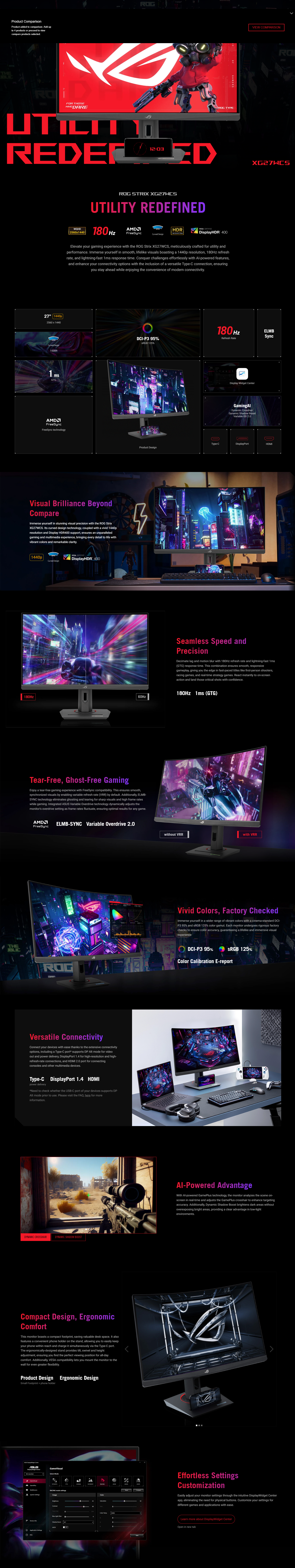 ASUS Rog Strix XGG27WCS Monitor di 1