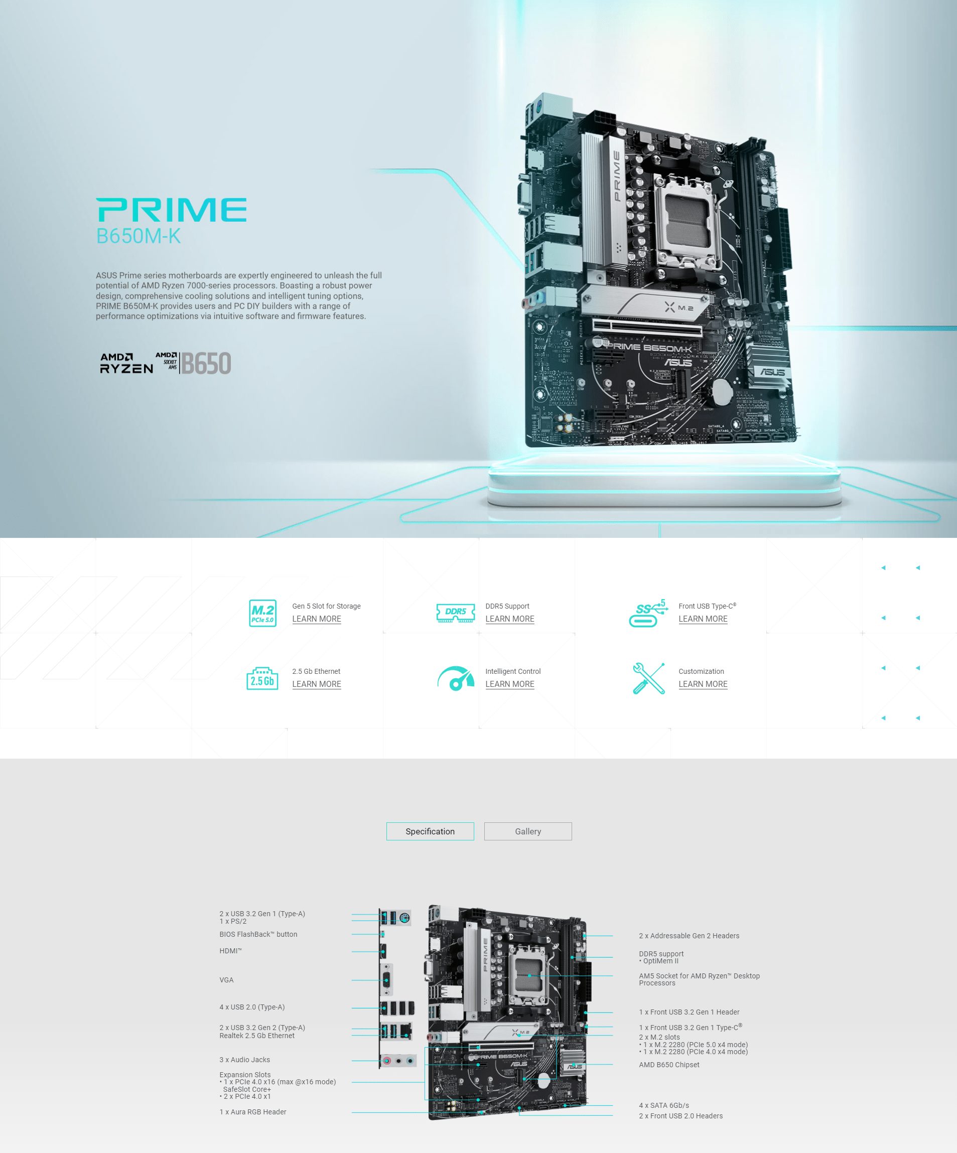 asus prime b650m k amd am5 micro atx motherboard asus prime b650m k amd am5 micro atx motherboard