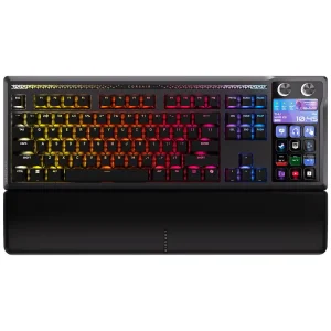 CORSAIR GALLEON 100 SD Mechanical Keyboard — Built-in Elgato Stream Deck with 12 LCD keys, 5-inch display, pre-lubed MLX Pulse switches, and 8,000Hz polling.