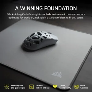 Corsair MM Anti-Fray Cloth Gaming Mouse Pad – 3XL (Gray) - Image 4