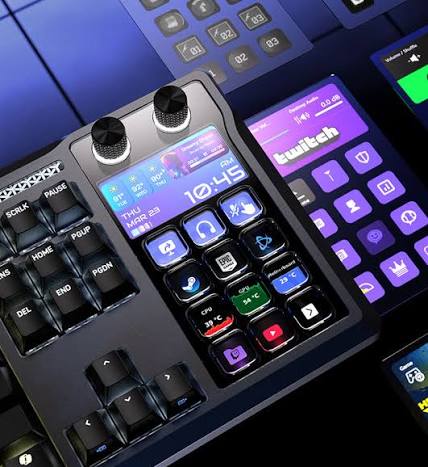 CORSAIR GALLEON 100 SD Stream Deck-Integrated Mechanical Gaming Keyboard with LCD screen, 12 display keys, and aluminum top frame