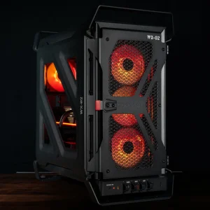The WARTHOG RS Performance Mid-Tower Case in Noir/Black is a ruggedized enthusiast chassis built for extreme thermal dynamics and high-end hardware support. Features heavy-duty integrated steel carrying handles, high-airflow 3D Y-pattern panels, dual pre-installed RS200 200mm PWM intake fans, RS120 exhaust fan, InfiniRail mounting system, reverse-connector motherboard support (BTF/Project Zero), built-in rear I/O lighting, and space for dual 360mm radiators and GPUs up to 405mm in Pakistan.