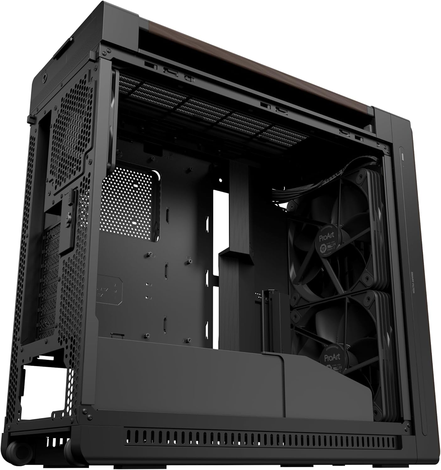 ASUS ProArt PA602 Wood Edition Modern Black E-ATX PC Case with Tempered ...