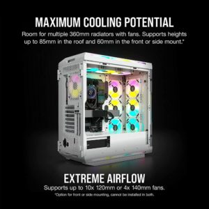 iCUE 5000T RGB Tempered Glass Mid-Tower ATX PC Case — White - Image 4